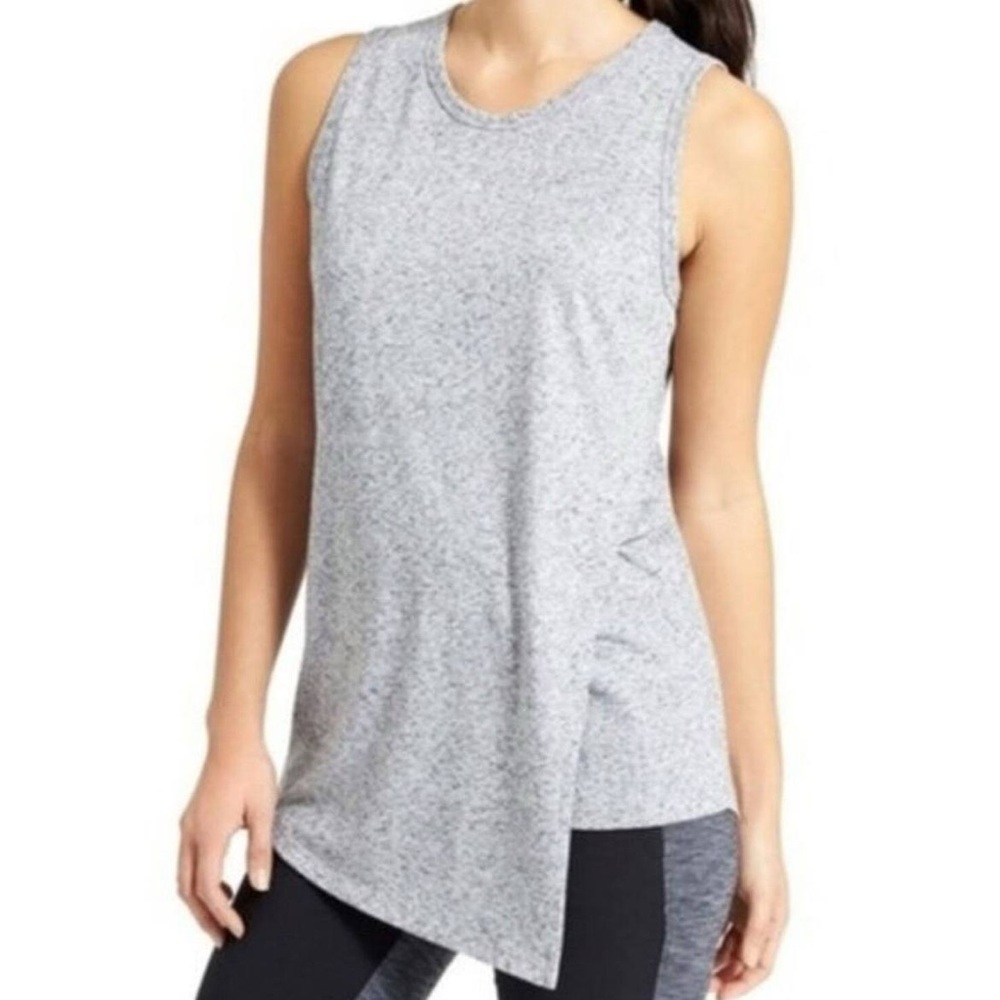 Athleta Crossover Getaway Layered Tank Top | Heather Gray | size Small  | #022